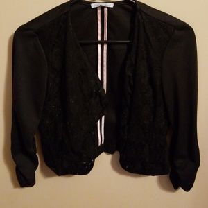 Black crop cardigan